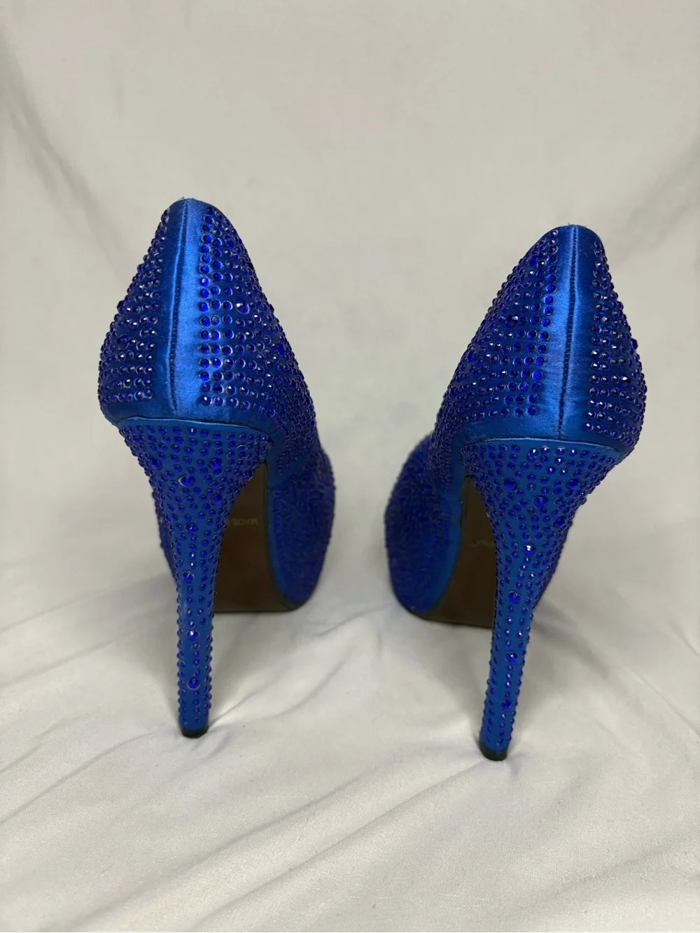 Royal Blue Crystal Platform Pump - Women's Dress Heels